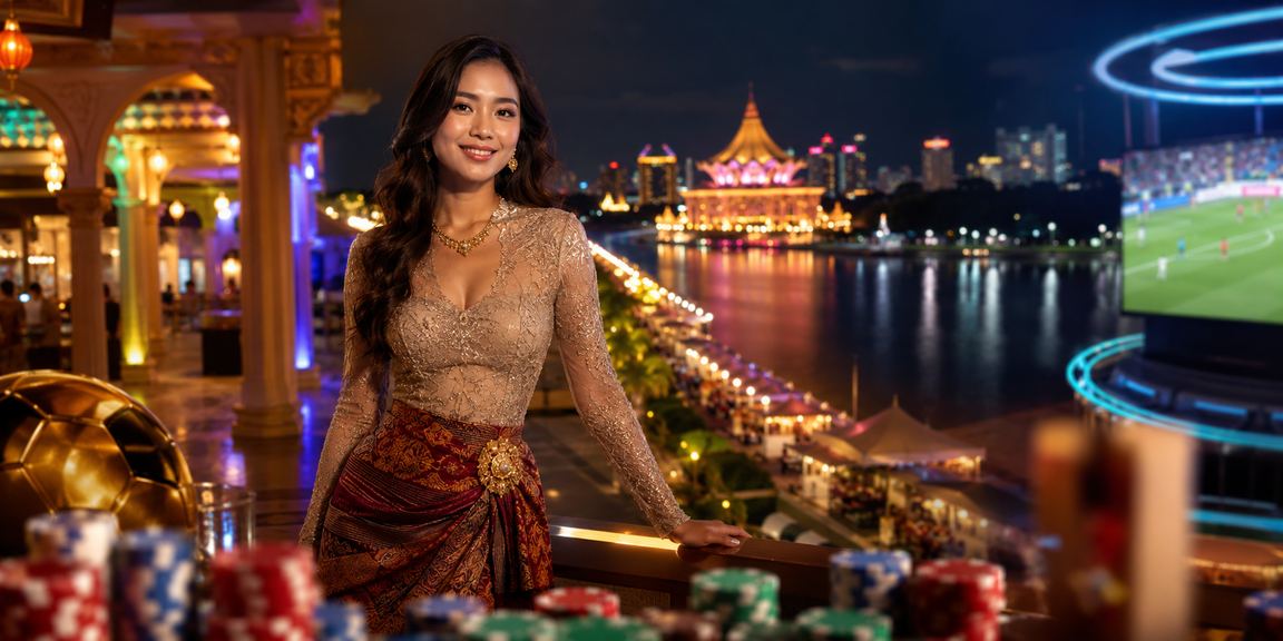 Meja baccarat dalam talian bergaya kasino moden di Kuching Malaysia
